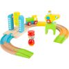 small foot Hölzerne kleine Eisenbahnstrecke mit Hubschrauber
