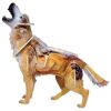Woodcraft Holz 3D Puzzle bunter Wolf