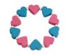 Detoa Baby-Armband mit rosa und blauen Herzen