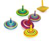 small foot Drehendes Spielzeug Holzkreisel gestreift Set 6 Stück