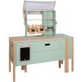 Holz-Kaufladen und Küche Tasty grün, 2-in-1