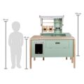 Holz-Kaufladen und Küche Tasty grün, 2-in-1