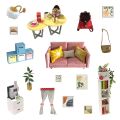 2Kids Toys Miniaturhaus Wohnzimmer Sonnenstrahl