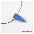 Live-Schmuck - Tulpen-Halskette blau mit Flechten