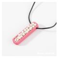 Live Jewellery - Halskette Jardiniere rosa mit permanenten weißen Blumen