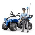 Bruder BWORLD blaues Polizei-Quadbike mit Figur