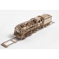 Ugears Mechanisches 3D-Holzpuzzle Dampflokomotive 4-6-0 mit Tender