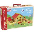 Jeujura 220 Teile Holzbaukasten Großer Bauernhof mit Traktor und Tieren