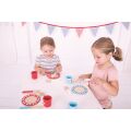 Bigjigs Toys Esstischset aus Holz mit Tupfen