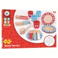 Bigjigs Toys Esstischset aus Holz mit Tupfen