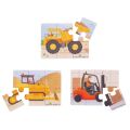 Bigjigs Toys Puzzle 3in1 Baumaschinen