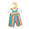 Bigjigs Toys Gestreifte Latzhosen und weißes T-Shirt für Puppe 28 cm