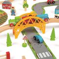 Bigjigs Rail Holzschienenbahn mit Landstraße 80 Teile