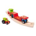 Bigjigs Rail Wagon mit Traktor + 2 Gleise