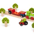 Bigjigs Rail Wagon mit Traktor + 2 Gleise