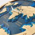 BusyKids Wanduhr Weltkarte hell