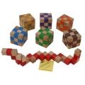 Faltwürfel, lila - aus Holz