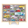 Mudpuppy Holzpuzzle Fahrzeuge + Ständer 100 Teile