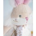 Doudou Hase Spielzeug mit Rassel und Schnullerhalter 21 cm