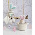 Doudou Geschenkset - Plüschhase mit Decke 31 cm türkis