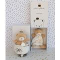 Doudou-Geschenkset - Spielzeug mit Schnullerhalter Teddybär König 15 cm