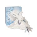 Doudou Geschenkset blau - Kaninchen mit quadratischer Decke 25 cm