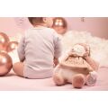 Doudou Geschenkset Plüsch Eisbär mit Ring 30 cm Rosa