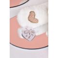 Doudou Geschenkset Plüsch Eisbär mit Ring 30 cm Rosa