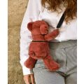 Doudou Plüsch-Umhängetasche Bär Terrakotta 30 cm