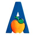 Fauna Alphabet Buchstabe A Apfel