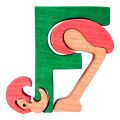 Fauna Alphabet Buchstabe F Flamingo