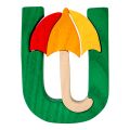 Fauna Alphabet Buchstabe U Regenschirm