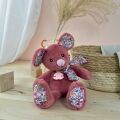 Doudou Histoire d'Ours Plüschfreund dunkelrosa Maus 25 cm