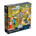 HOP Puzzle Pferde und Jagdhunde 500 große Teile
