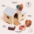 Le Toy Van Holz-Hühnerstall mit Hahn und Henne