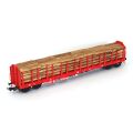 Piko Flachwagen Roos-t642 mit Drehrungen und Holzladung DB AG V - 54339