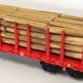 Piko Flachwagen Roos-t642 mit Drehrungen und Holzladung DB AG V - 54339