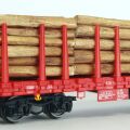 Piko Flachwagen Roos-t642 mit Drehrungen und Holzladung DB AG V - 54339