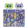 Petit Collage Puzzle Monster 100 Teile mit 3D-Brille