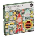 Petit Collage Puzzle-Roboter 100 Teile mit 3D-Brille