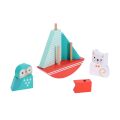 Petit Collage Steckspiel aus Holz Eule und Katze