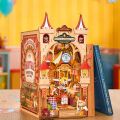 RoboTime 3D Holzpuzzle Buchstütze Miniatur Haus Märchenhafter Freizeitpark