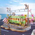 RoboTime 3D-Holzpuzzle Station mit Sakura-Bäumen