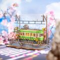 RoboTime 3D-Holzpuzzle Station mit Sakura-Bäumen