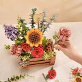 RoboTime 3D-Holzpuzzle Schachtel mit Blumen