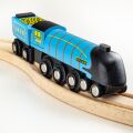 Bigjigs Rail Hölzerne Nachbildung der Mallard-Lokomotive + 3 Gleise