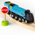 Bigjigs Rail Hölzerne Nachbildung der Mallard-Lokomotive + 3 Gleise