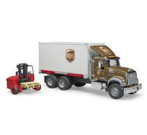 Bruder Mack UPS Truck mit Gabelstapler