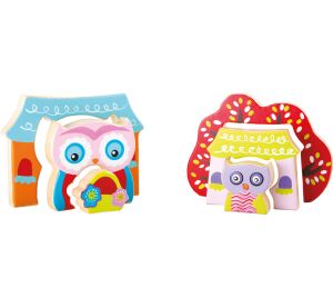 Small Foot Holzpuzzle 3D Eulen im Haus