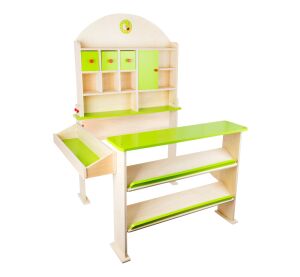 small foot Holzverkaufsstand grün